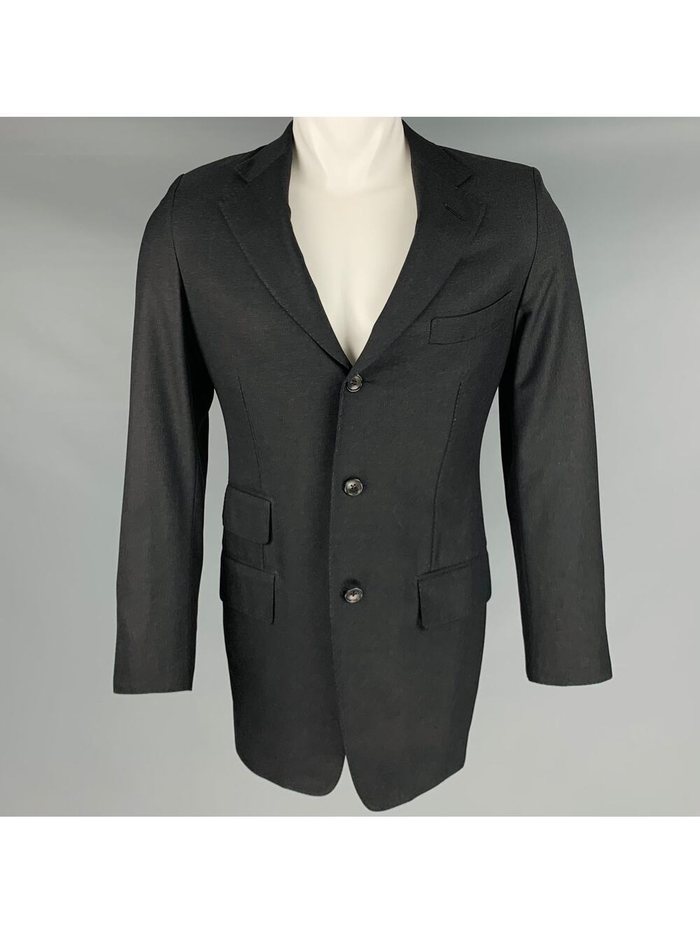 TOM FORD Size 38 Grey Wool Peak Lapel Sport Coat